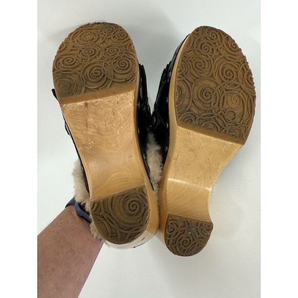 UGG Black Patent Leather Kiltie Clog With Detatchable Fringe Size 7 Rare - Picture 11 of 15